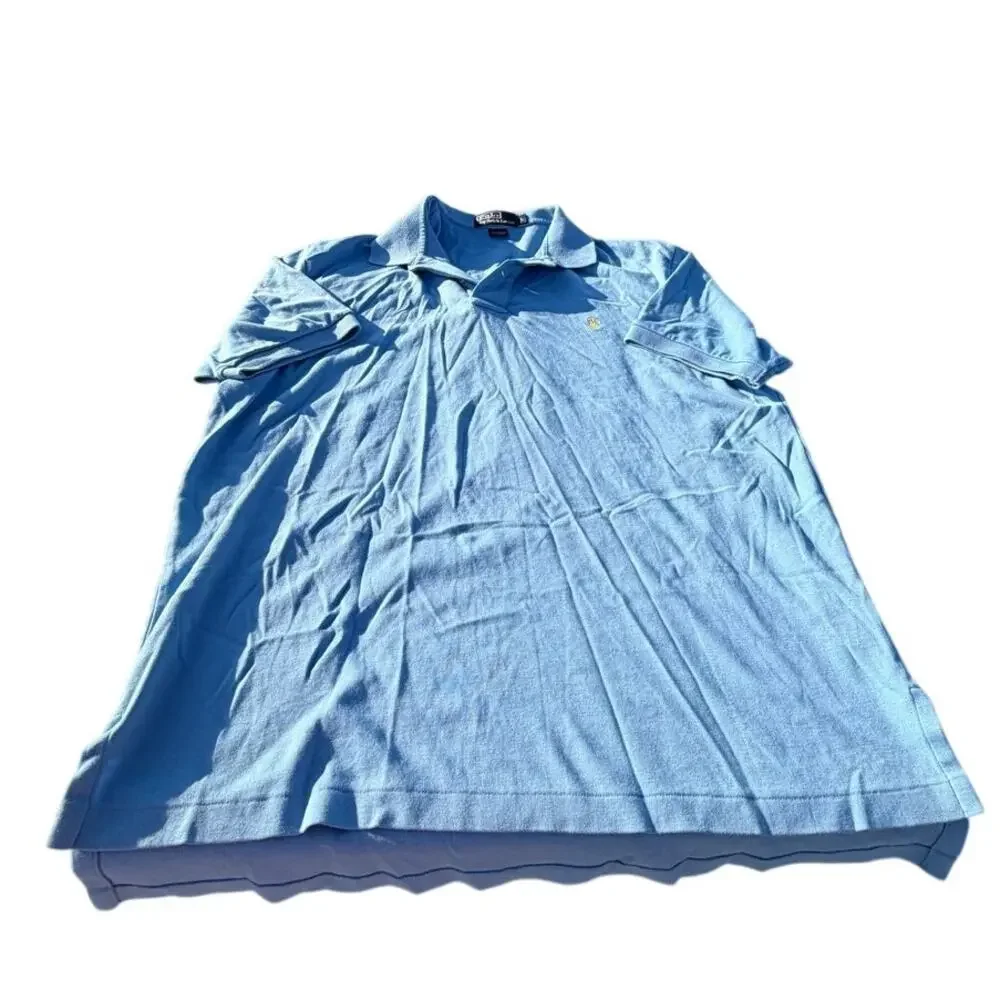 Polo Ralph Lauren 100% Cotton Polo Shirt - Light Blue - Size Large